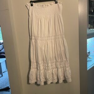 Knit and cotton skirt